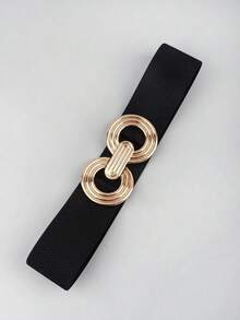 1pc Black Metal Round Elastic Cinch Belt Girdle Stretch Waistband Dress Halloween Summer, School Fall, Autumn, Halloween - Màu tím - Xem 11