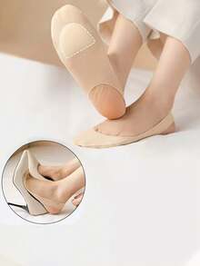 12pcs Ice Silk Fabric Summer Insoles, Thin High Heel, Lightweight Invisible And Anti-Slip Bottom (6 Pairs) - A-Skin Color - View 4