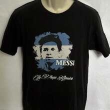 Messis FCs Barcelonas Soccer T-Shirt Cotton Mens Size Medium - 黑色 - 查看 1
