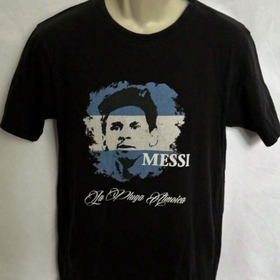 Messis FCs Barcelonas Soccer T-Shirt Cotton Mens Size Medium - màu đen - Xem 1