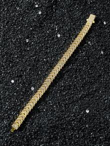 1 Set Men's Full Diamond Fish Tail Splice Chain Necklace And Bracelet Set - Style a - View 10