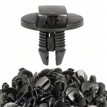 50pcs Universal Car Plastic Rivets Clips, Black Fasteners For Bumper, Fender, Trim, Durable Replacement Parts - 50Pcs Press-fit Buckle - View 6