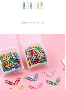 100pcs/Box Office Supplies Paper Clips, Student Bookmarks, Binder Clips, File Organizers, Bent Clips - 100 Paperclips - View 5