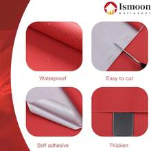 Warm-Toned Gentle Solid Color Wallpaper, Elegant Burgundy Red, Removable & Non-Damaging For Bedroom, Study, Tea Room Decor, 40cm*100/300/500cm 1 Roll - Red - View 11