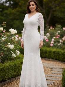 Women Plus Prom & Evening Dresses - 白色 - 查看 5