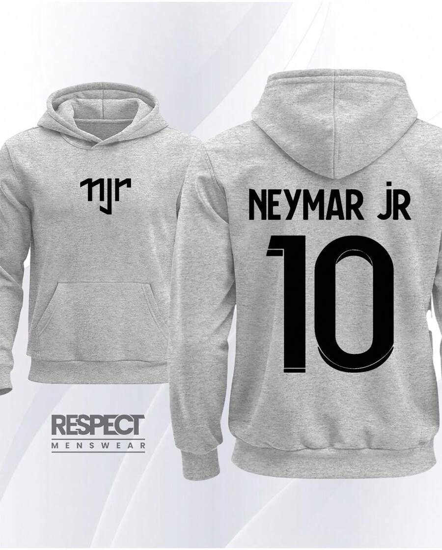 Men's NJR Football Sweatshirt. Expensive Player With Hood. - 淺灰色 - 查看 1