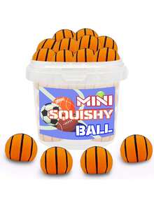 15个迷你毛绒运动球可挤压玩具，包括迷你足球、棒球、篮球、橄榄球和网球，适合宠物、礼品和派对（随机） - 彩色 - 查看 5