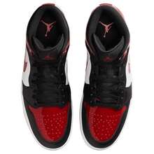 Air Jordan 1 Mid 'Patent Bred Toe' Black Varsity-Red White Sneakers Men HV4091-006 - Multicolor - View 3