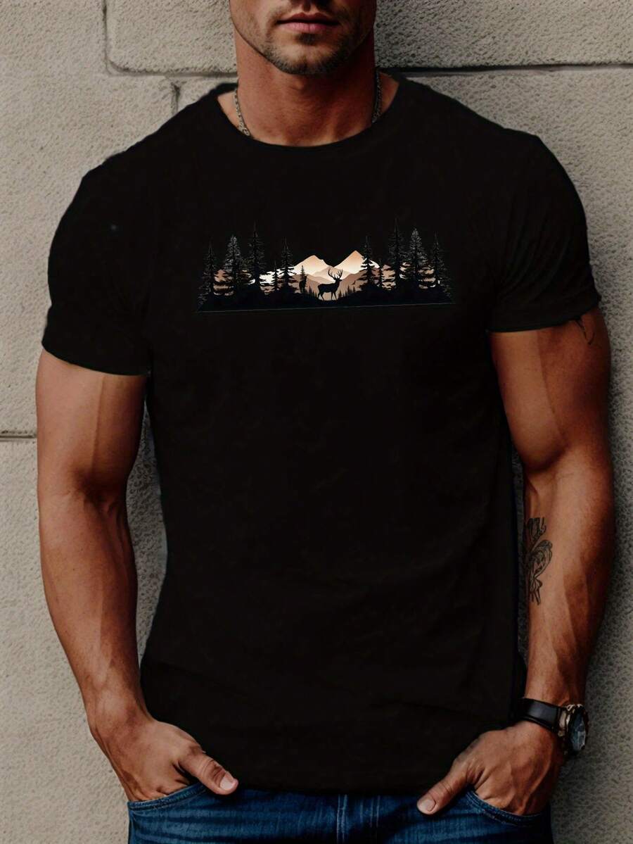 Men Outdoor Tees & Tanks - Black - View 1