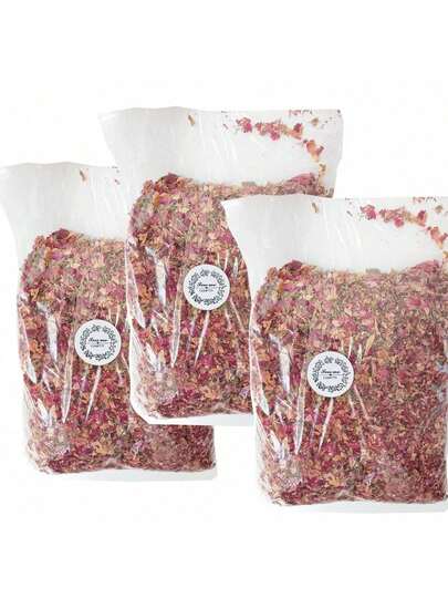 1包200克/300克天然玫瑰花瓣装饰，适用于生日、婚礼、彩纸屑、新娘送礼会、派对装饰、家居香氛、沐浴及手工皂制作、衣橱、厨房、清新空气、玫瑰花瓣浴、DIY工艺品（需妥善养护花瓣）