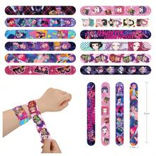 12/24pcs K-POP Cartoon Clapping Bracelets, Anime Character Pattern KPOPPP Clapping Rings, Theme Birthday Party Supplies, Photo Props, Christmas, Valentine''s Day, Easter Gifts - Multicolor - View 5