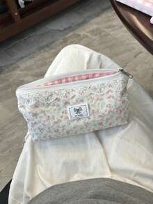 One Pink Lace Flower Pencil Case (Heart-Shaped Keychain Not Included). Unique, Large-Capacity Stationery Organizer And Simple, Cute Makeup Bag. Student Stationery Supplies. The Perfect Back-To-School Gift. Great Gift To Exchange Between Students - Floral Pencil Case - View 8