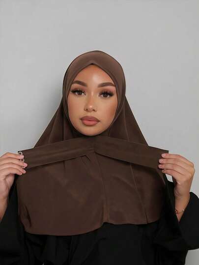 1pc Fashionable Casual Elegant Instant Hijab Cap, Classic Minimalist Stylish Modest Jersey Fabric, Soft & Breathable, Versatile For Daily Life, Festivals, Prayers