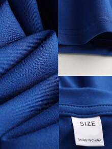 青少年男孩泰迪熊及标语印花圆领短袖T恤，新款春夏男童图案T恤 - 藍色 - 查看 5