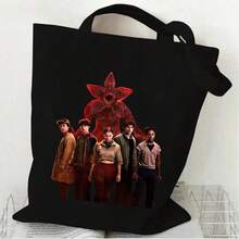 DOBBLE 1 chiếc túi tote vải canvas in hình phiên bản cuối cùng mùa 5, túi đeo vai thời trang dành cho học sinh, kiểu dáng ngẫu nhiên, thích hợp làm quà tặng năm mới, ngày Valentine, lễ Phục sinh. - Nhiều màu - Xem 1