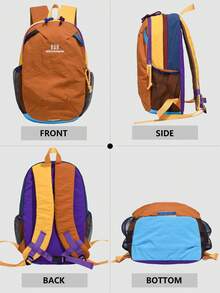 Color-Blocked Outdoor Mini Nylon Backpack Women Purse; Multi-Functional Stylish Day Bag; Multi-Pocket Lightweight Travel Bag; Large-Capacity Minimalist School Bag; Convenient Book Bag, Suitable For Students, Nurses, Teachers, Business People, Travel, Business Trips, Daily Commutes, Shopping, Office, Dates, Hiking, Training, Work, Birthday Gifts, Holiday Gifts, Mochilas - Multicolor - View 7