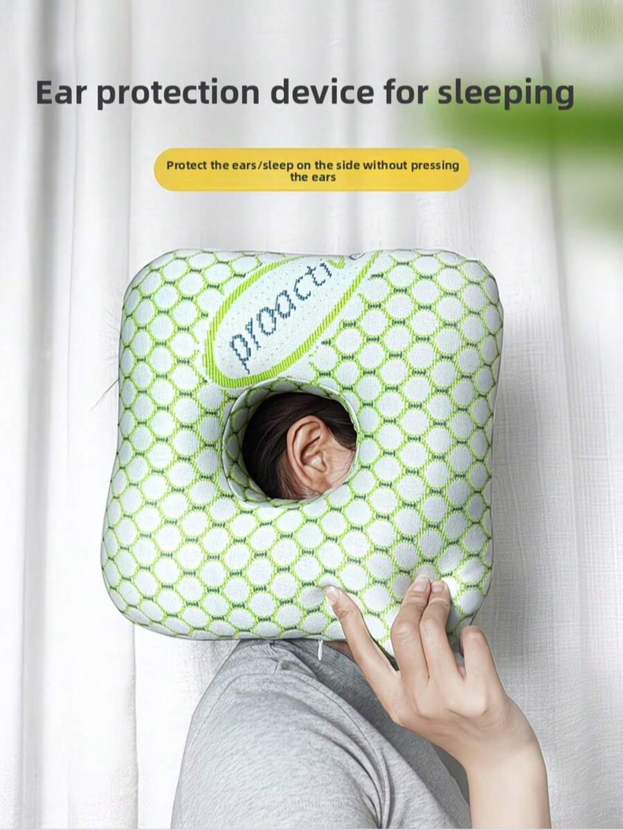 Ear Hole Pillow, Single Hole Ear Protection Pillow, No Pressure, Hollow Ear Hole Pillow, Designed For Pierced Ears, Suitable For Home, Office Nap, Travel And Beauty Salon. Holiday Gift. - Multicolor - View 1