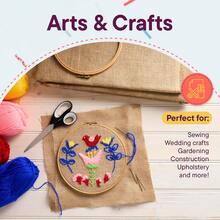 厚实耐用的天然亚麻布,适用于教室展示板、手工艺品、桌旗、婚礼装饰,易于裁剪,亚麻面料 - 1件棕色 - 查看 9