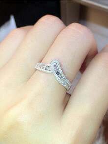 1 PC Glamorous Cubic Zirconia Ring For Women For Wedding Engagement Anniversary Party Jewelry Valentine's Day Gift - 1# - View 4