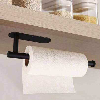 Giá treo khăn giấy gắn tường màu đen
