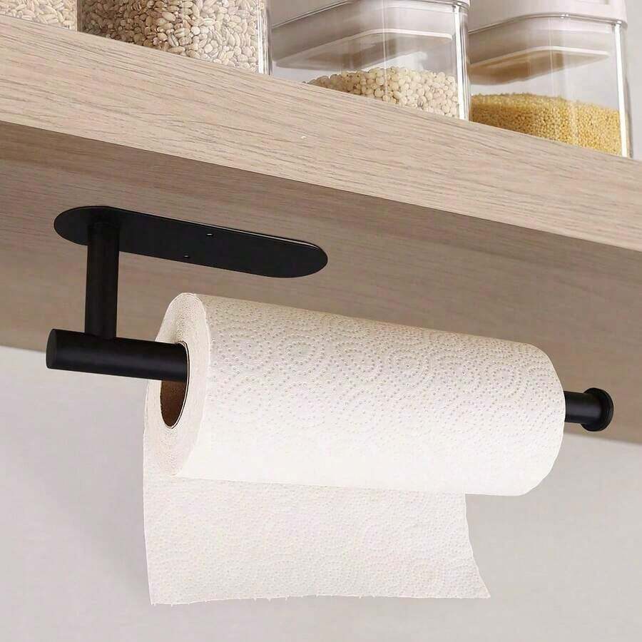 Black Wall-Mounted Paperless Towel Holder