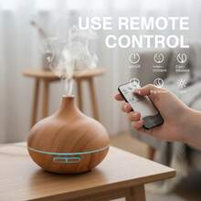550ml USB Essential Oil Diffuser, Remote Control, Ultrasonic Humidifier, 7 Color LED Light - Mist - View 4