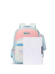 2pcs Girls' Polyester Zipper Closure Backpack With Rabbit Pattern, Suitable For School And Daily Use In Spring/Summer - Multicolor - View 3