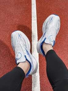 Giày chạy bộ nữ mùa xuân/hè phối màu gradient, khóa cài, thoáng khí và thoải mái, giảm sốc, nhẹ, giày thể thao casual thời trang. - Đồ sứ men xanh trắng - Xem 4