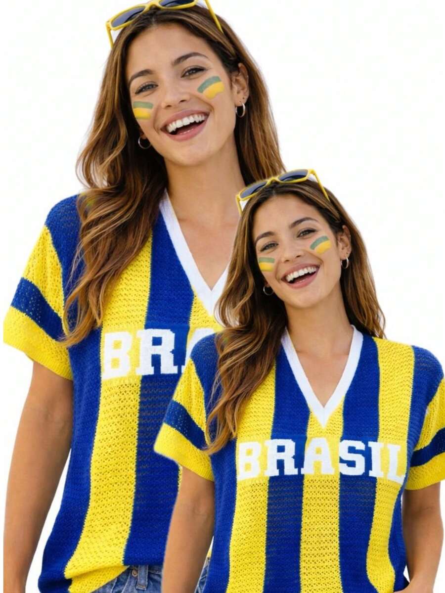 Women's Crochet Blouse, Brazil Knit, Oversized, Summer Fashion, Shiny Cup, Sports And Fitness, Summer - 2 藍色 - 查看 1