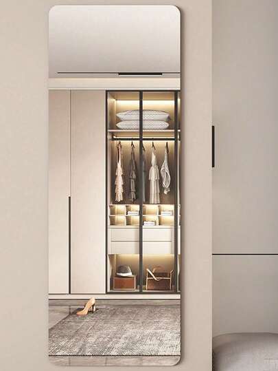 1pc DIY Acrylic Full Length Mirror, Shatterproof, Self-Adhesive, No Installation Required. Wall Decor Mirror, Waterproof Material, Self-Adhesive, Suitable For Bedroom, Living Room, Bathroom, Office, Various Walls. Note: Size Is The Priority.