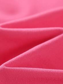 Girls' Minimalist Text Print Round Neck Short Sleeve T-Shirt, New Spring/Summer Fashion - Hot Pink - View 7