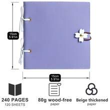 1 Piece High-Quality Fashion Scrapbook | 240 Pages, Thick Blank Pages, Wedding Photo Album, Exclusive Album, Gift For Girlfriend, Boyfriend And Family | Creative Handmade Gift With Ceremony, Available In Pink, Yellow And Purple - One Size - View 4