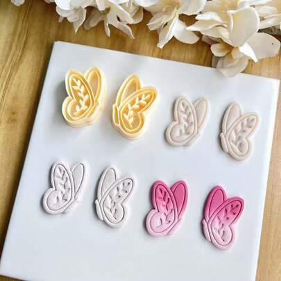 2 piezas Molde de arcilla polimérica con forma de mariposa simétrica, molde de cerámica con forma de mariposa creativa, molde artesanal para hacer pendientes, broches, colgantes, artesanías de cerámica