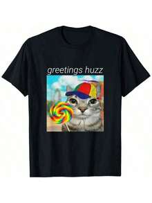 Camiseta de Algodón 100% de Alta Calidad con Meme Divertido de Calabuza y Calabuza de la Generación Z y Generación Alpha, Nuevo Producto - Negro - Ver 7