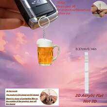 1 móc khóa acrylic 2D phẳng hình bia, quà tặng giá cả phải chăng, thiết kế dễ thương, phù hợp cho Lễ Tạ ơn, Giáng sinh, Halloween, phụ kiện trang trí túi xách, quà tặng giáo viên, phụ kiện lễ hội, quà tốt nghiệp, quà tri ân giáo viên, quà sinh nhật, quà tặng mẹ, quà Ngày của Mẹ - Nhiều màu - Xem 3