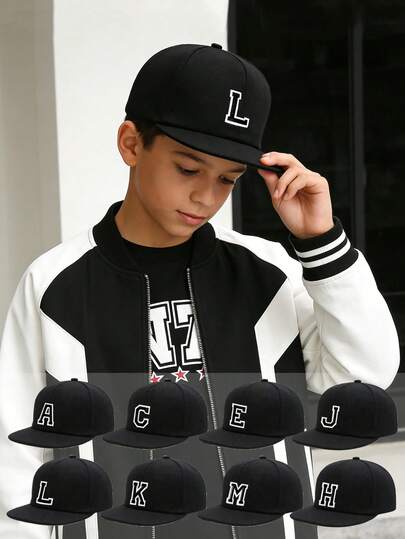 1pc 26 Letters Flat Brim Baseball Cap, Adjustable Outdoor Sun Hat Suitable For Spring, Autumn, Travel, Beach, Vacation, Suitable For Teenagers, Y2K Style