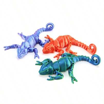 一件一体式变色龙摆件，可作为色彩缤纷的桌面装饰品或创意家具摆件，无需用电，适合室内外装饰，非常适合作为圣诞节、万圣节、生日礼物、复活节礼物等。