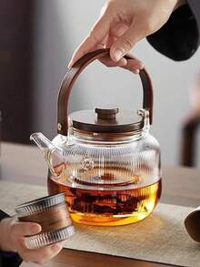 1pc High Borosilicate Glass Teapot With Lid And Infuser - Heat Resistant Glass Teaware, Suitable For Loose Leaf Tea, Chinese Tea Ceremony, Herbal Tea - Compatible With Induction/Electric Stove - Elegant Household Teapot - Multicolor - View 13