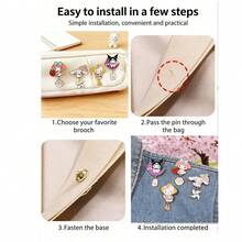 SANRIO 4-Piece Set Of New  Metal Badges, Student Brooches, Cartoon-Themed Cute Chains, Clothing, Backpacks, Accessories. Internet Celebrity, Japanese-Style Cute Cartoon,  Metal Badges, , Melody, Ginger Dog, Alloy Brooches, Accessories, Ornaments. - 彩色 - 查看 2