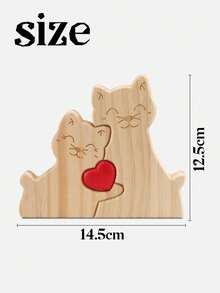 2/3/4/5 Pcs Cat Family Customized Name Wooden Decor Figurines, Suitable For Home Decor Or Valentine's Day Gift, Ideal Choice For Home Decoration - Multicolor - View 10