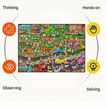 1000-Piece Dog Park Puzzle, Interactive Pet Puzzle Featuring Park Scenes (Dogs, Park Facilities), Medium Difficulty Suitable For Adults And Teenagers, Portable Gift For Dog Lovers, Birthday Gift, Family Game Night, Cognitive Skills And Emotional Connection, Dog Puzzle, Vivid Illustrations, High-Quality Printing, Best Choice, Camping Puzzle, PC Dog Park Puzzle, Yorkshire Terrier Puzzle, Party Souvenir, AlphaGo Project Puzzle, Leisure Time, Large Puzzle, Puzzle Game - 1000 chiếc mỗi hộp - Xem 5