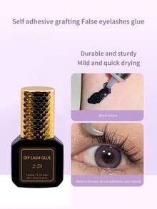Waloshow 1pc Self-Adhesive False Eyelash Glue, Freeze-Proof, Fast Drying, Long Lasting, Natural Looking, Sweat-Resistant, Waterproof, Non-Irritating, Transparent, Essential For Beginners To Apply False Eyelashes - Black - View 4