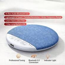 枕下音箱 | 迷你骨传导无线助眠器，带立体声低音、白噪音、音量控制、TF卡支持和自动关机功能，有助于深度睡眠（蓝色） - 黑色 - 查看 4