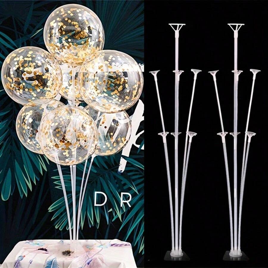 Bộ giá đỡ bóng bay 1/2/4 món, giá đỡ bóng bay để bàn có đế, vật trang trí trung tâm có thể tái sử dụng cho tiệc sinh nhật, đám cưới và lễ tốt nghiệp. - Xem 1