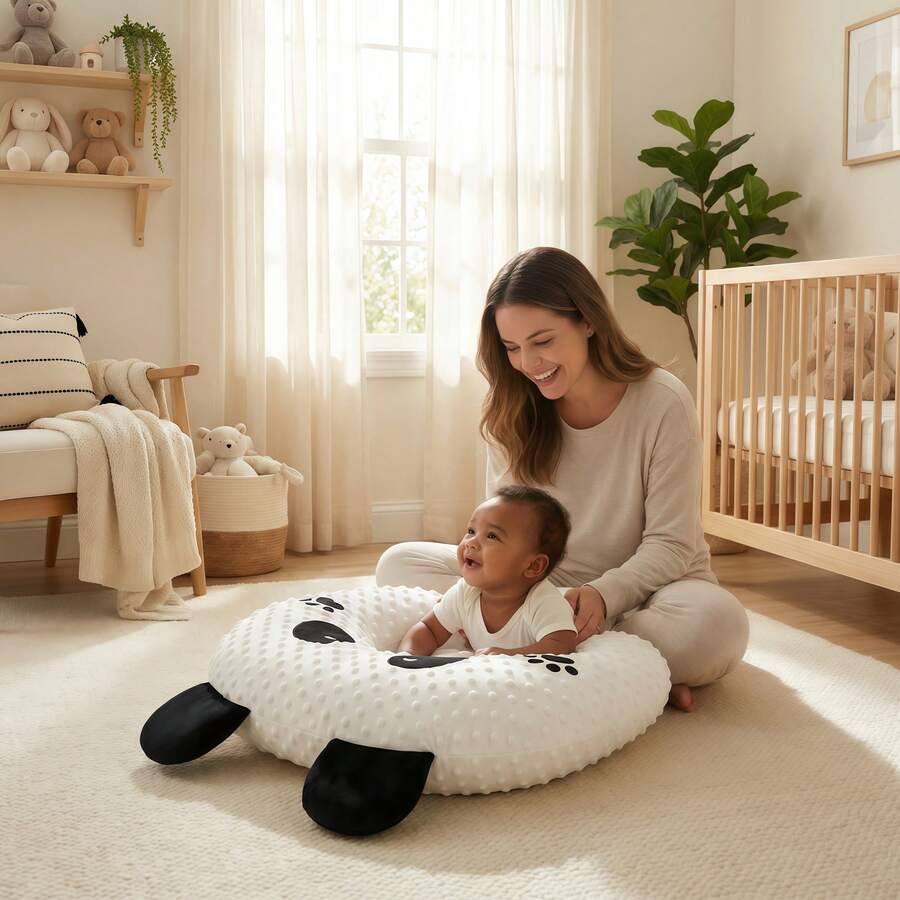 2件套新生儿0-3岁防吐奶倾斜枕，透气婴儿防呛奶溢卧喂奶睡眠垫 - 彩色 - 查看 1