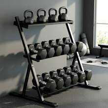 Sportnow Estante para mancuernas de entrenamiento de fuerza - Negro - Ver 9