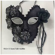 Máscara de alta calidad hecha a mano, máscara de disfraz para baile de máscaras, baile de graduación, disfraz de fiesta de festival, accesorio de maquillaje para conciertos, máscara unisex de cara completa con plumas, máscara blanca con diamante de imitación, máscara de Halloween, máscara veneciana - Ver 13