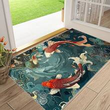 1pc Chinese Style Carp Patterned Area Mat Lightweight Washable EasytoManage Summer And Autumn Floor Mat Suitable For Living Room Bedroom Dining Room Study Hallway Room Accessones, Living Room Area Mat, Indoor Rugs For Living Room, Living Room Rugs Extra Large Size, Art Deco Floor Mat, Area Mat Living Room, Hallway Runner, Dining Room Decor, Traditional Design, Carp Pattern, Living Room Decor And Accessorie, Room Decor Bedroom, Floor Rug For Living Room, Rug Living Room Large, Area Rug - 彩色 - 查看 5