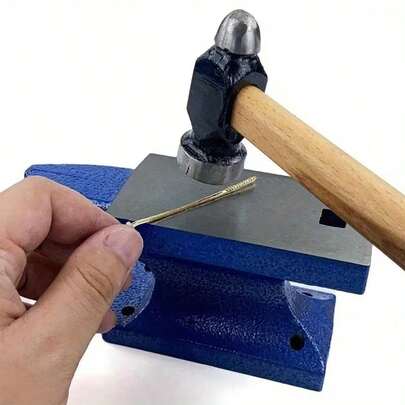 1/2件套铁砧，珠宝制作工作台工具 - 珠宝制作工具，经久耐用的热处理进口圆头锤，金属加工锻造工具