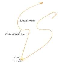 1 buah Kalung Liontin Huruf Gelembung Minimalis Baru, Rantai Stainless Steel untuk Wanita - Yellow Gold - View 2